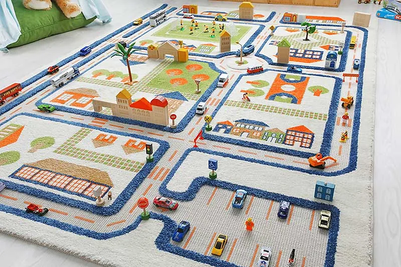 Tapis enfant IVI, 3D Ville Bleu