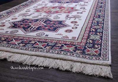 Tapis SORAYA Kasak Blanc Motif 1