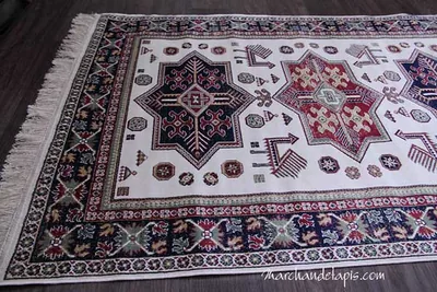 Tapis SORAYA Kasak Blanc Motif 1