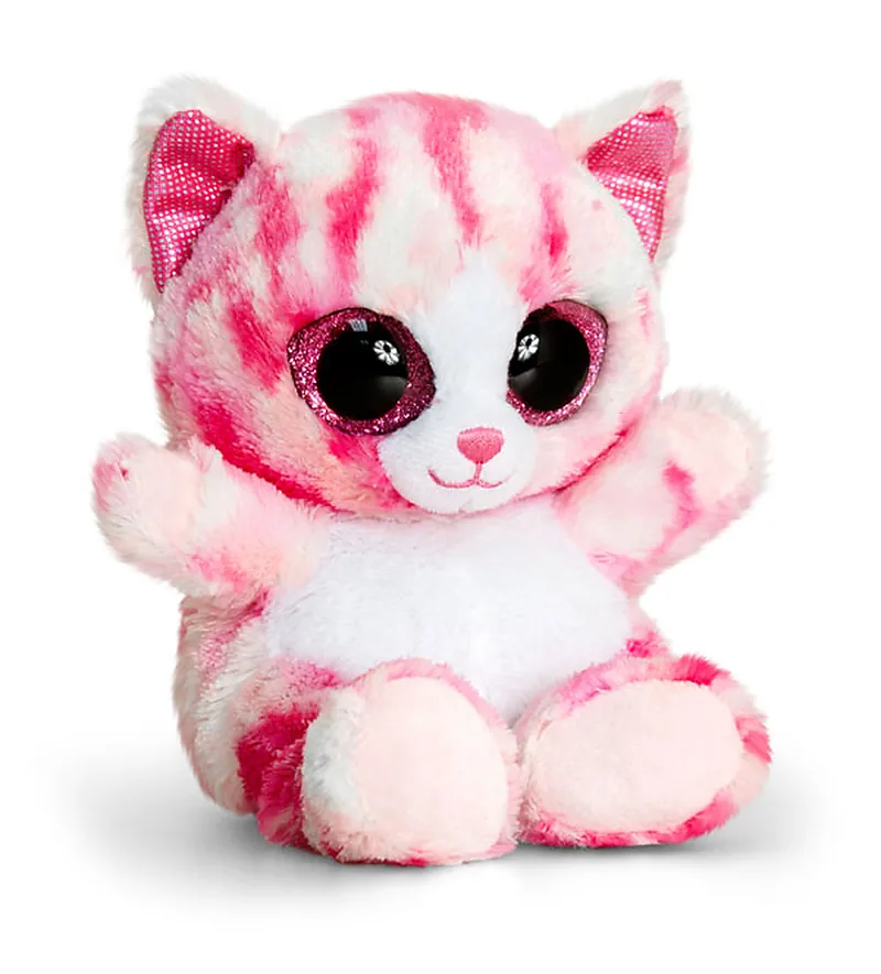 Peluche Animotsu Chat rose 15cm