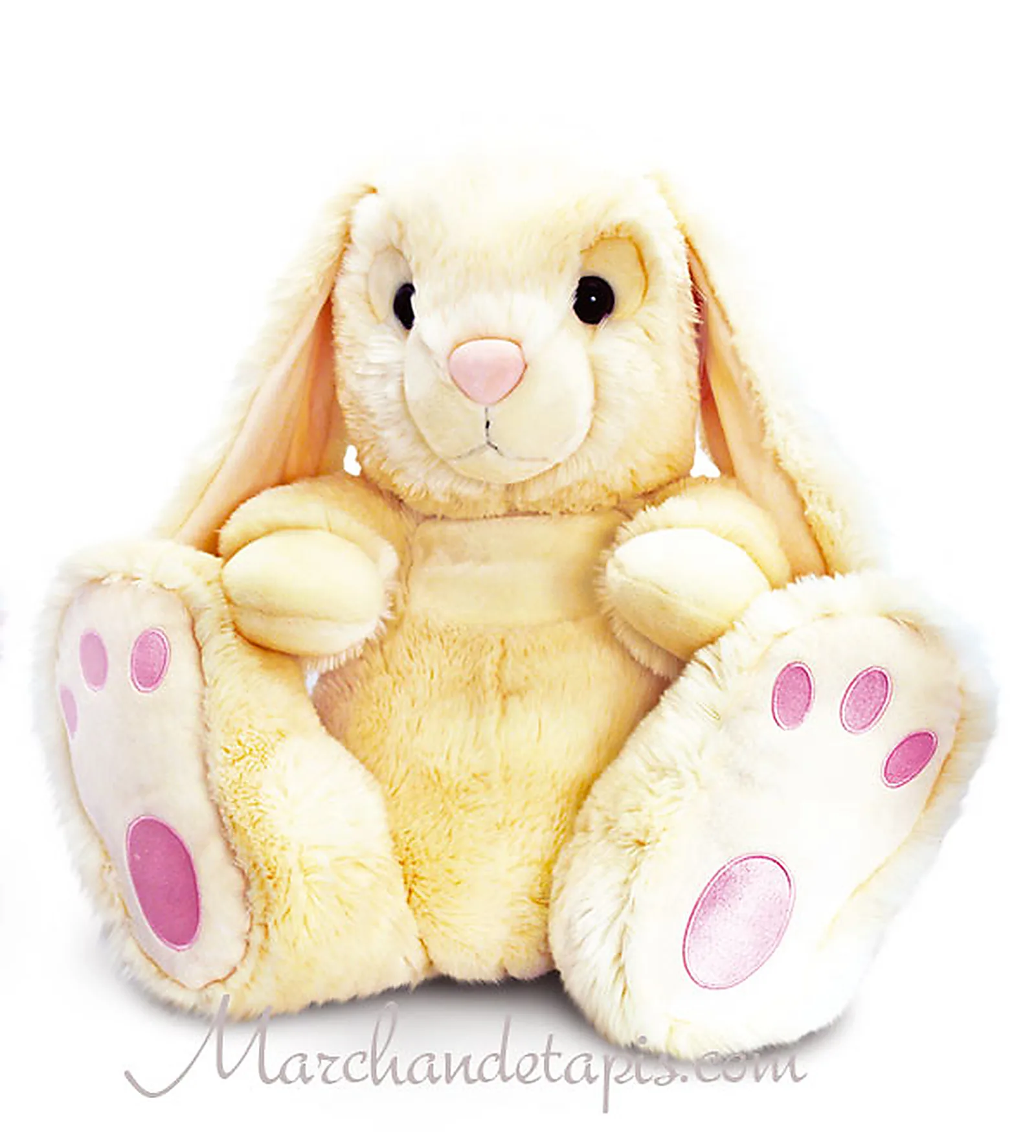 Peluche Lapin Patchfoot - 50cm - Blanc crème