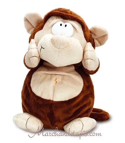 Peluche Podgey Singe - Taille 26cm