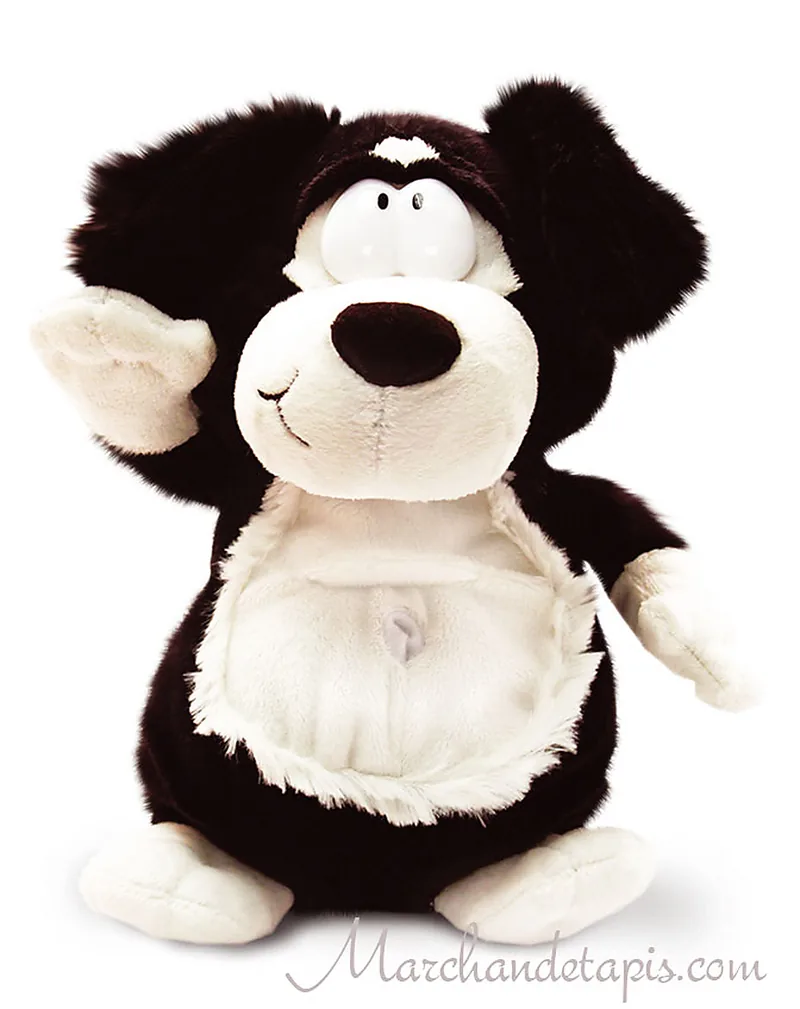 Peluche Podgey Chien Noir - Taille 26cm