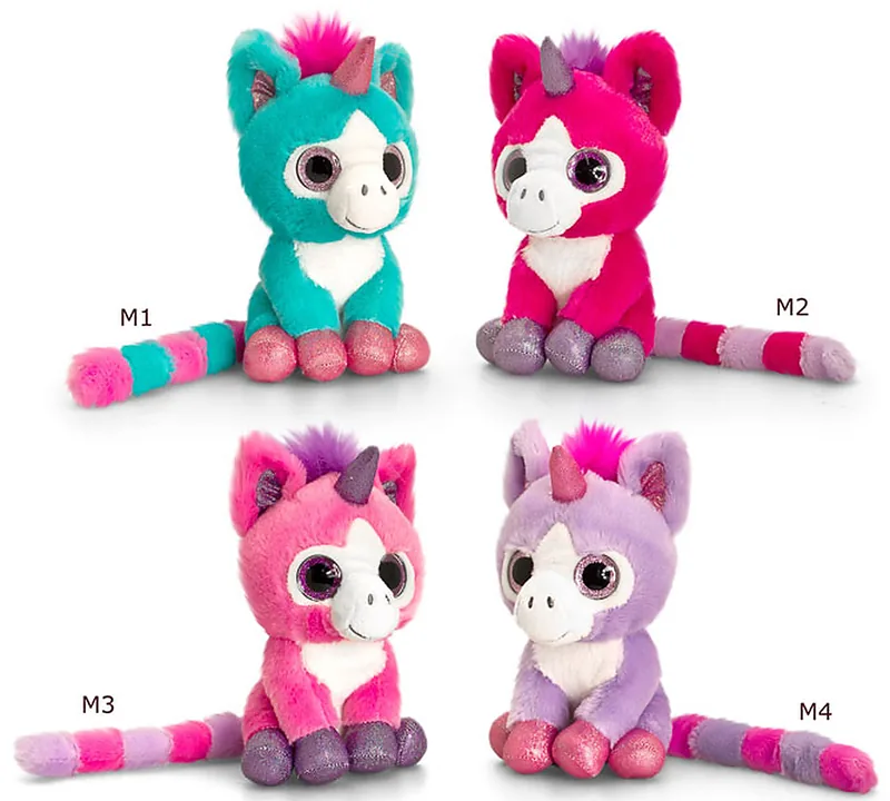 Peluche Licorne - Yeux paillettes - 14cm