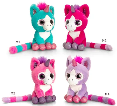 Peluche Licorne - Yeux paillettes - 14cm