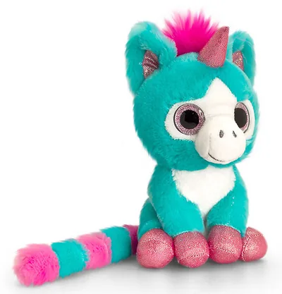 Peluche Licorne - Yeux paillettes - 14cm