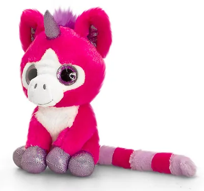 Peluche Licorne - Yeux paillettes - 14cm