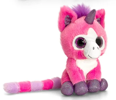 Peluche Licorne - Yeux paillettes - 14cm
