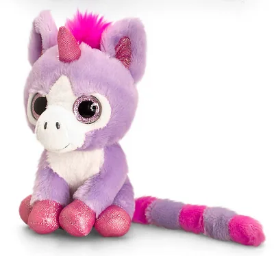 Peluche Licorne - Yeux paillettes - 14cm