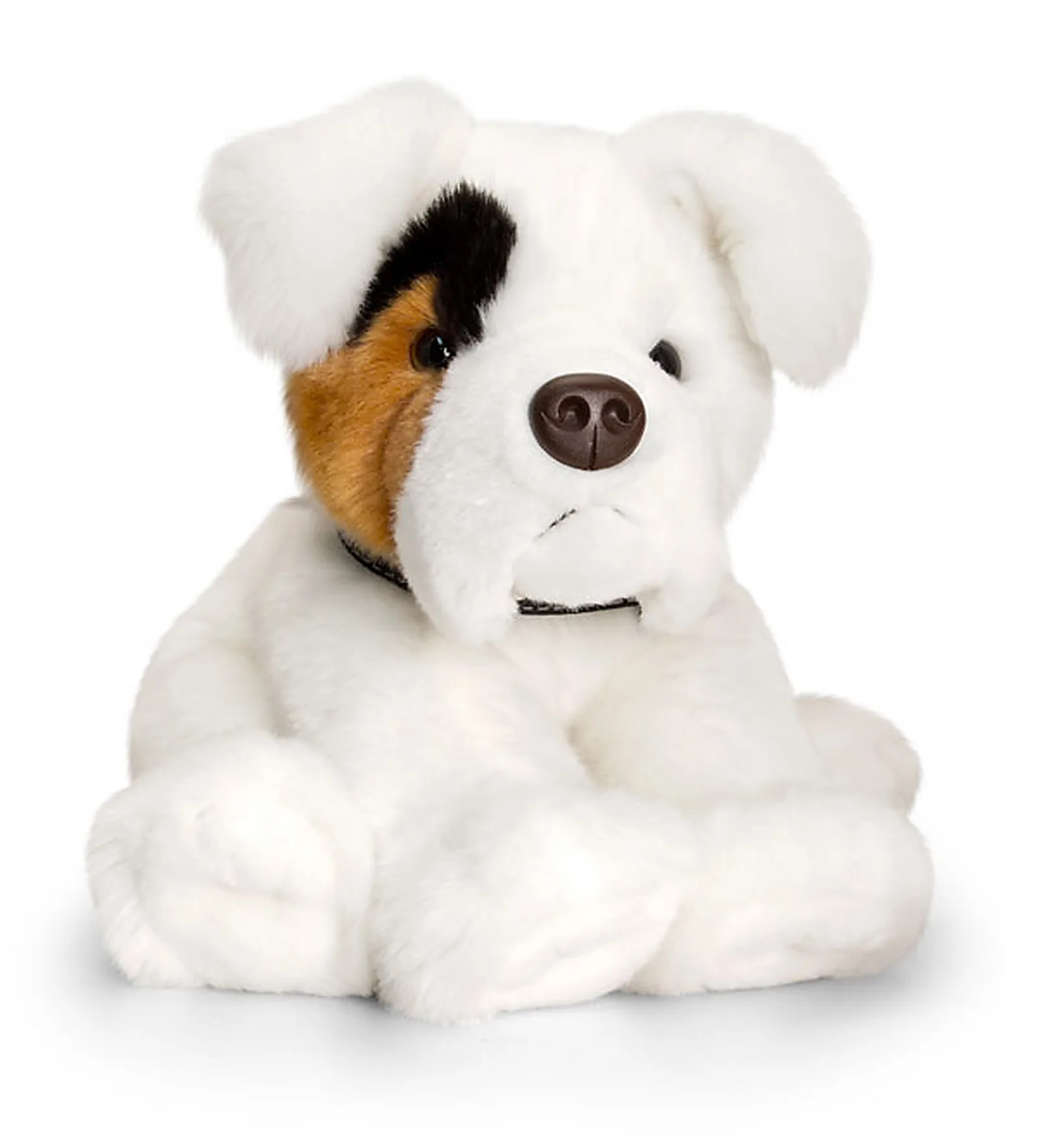 Peluche de chien Boxer blanc, taille 35cm