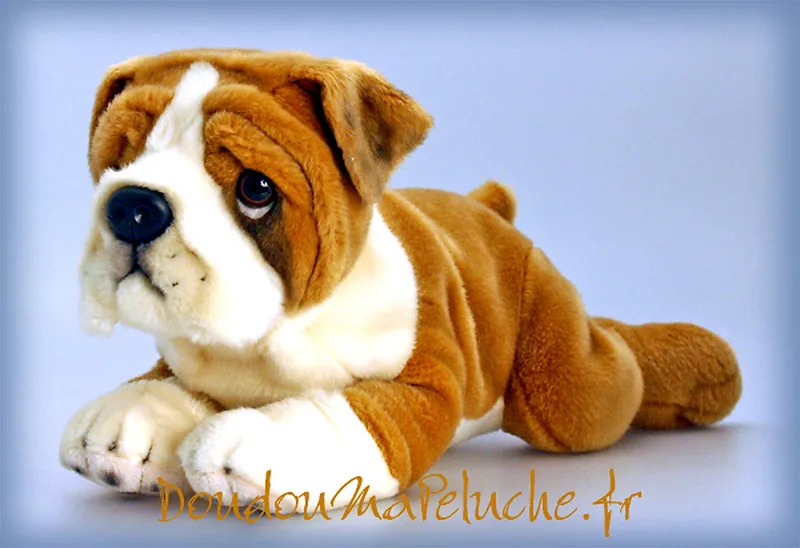 Peluche de chien Bulldog, Butch, taille 50cm