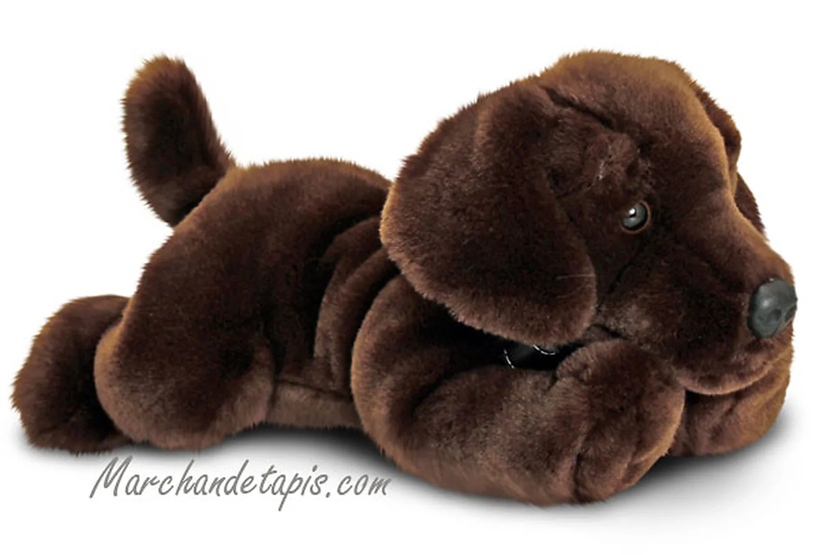 Peluche de chien Labrador Chocolat, taille 35cm