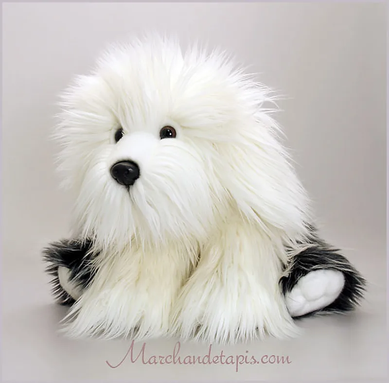 Peluche de chien Sheepdog, taille 45cm