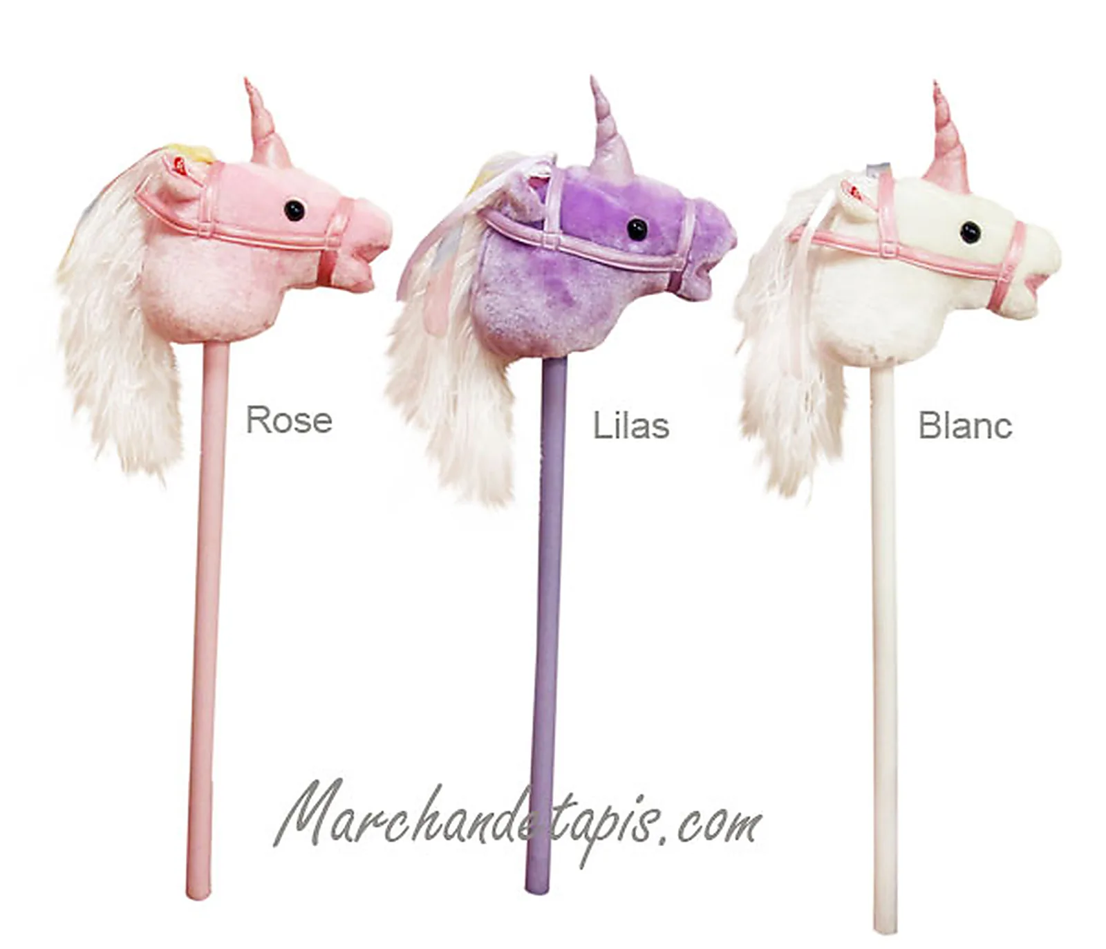 Peluche Licorne Blanc, sonore avec baton