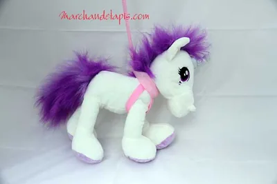 Peluche Licorne Laisse - Taille 30cm Laisse 70cm