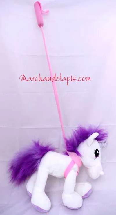 Peluche Licorne Laisse - Taille 30cm Laisse 70cm