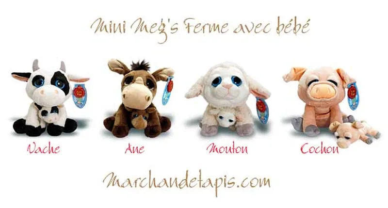 Peluche-Mini Meg's Ferme - Taille 25cm