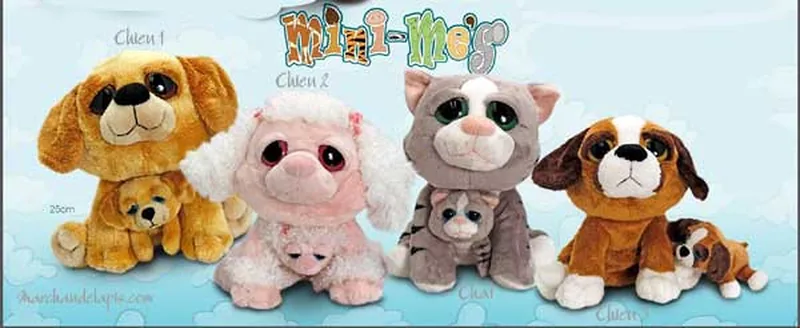 Peluche-Mini Animaux domestiques - Taille 25cm