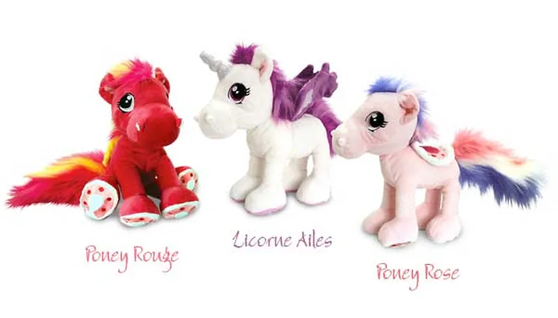 Peluche Poney Rose - Taille 30cm