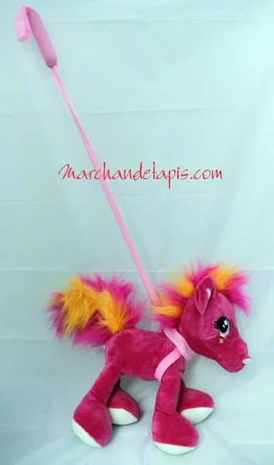 Peluche Poney Laisse - Taille 30cm Laisse 70cm