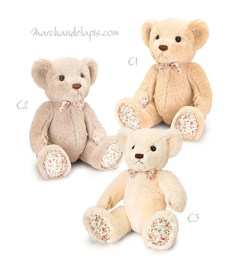 Peluche BELLE ROSE Petit ours 25cm