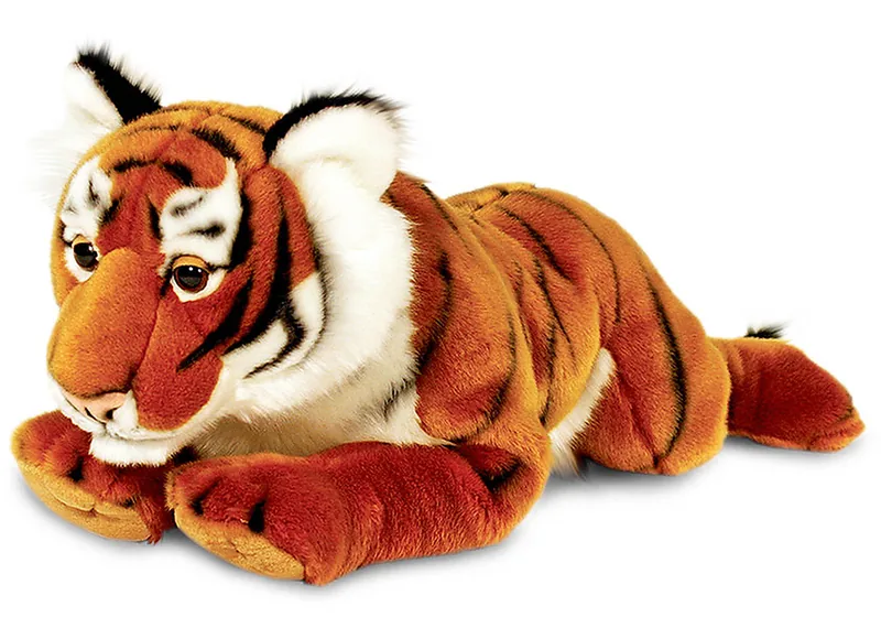 Peluche tigre couché 100cm